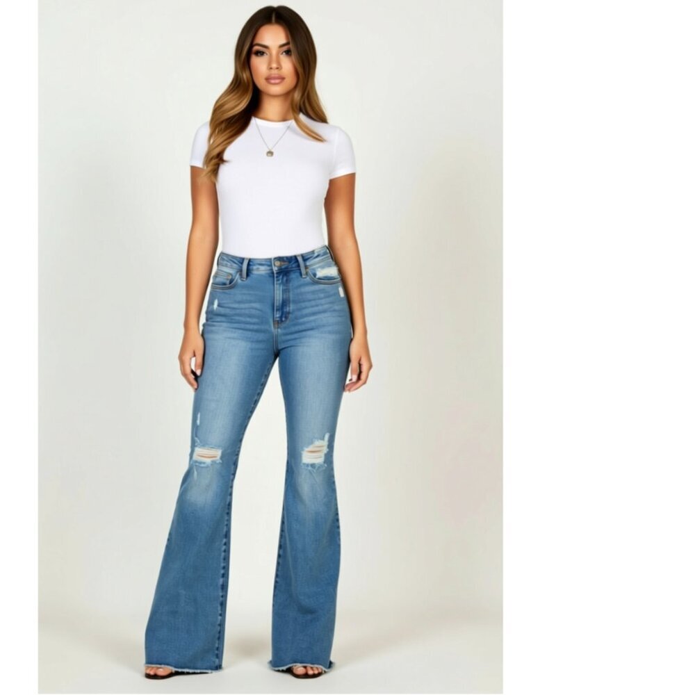 Seven7 Women's Jeans Felicity High Rise Slim Flare NWT Size 12 (WJJ024)
